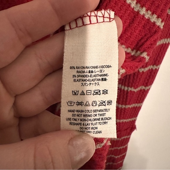 Free People Striped Sunset Park Thermal Tunic Red Size Medium - Picture 6 of 8